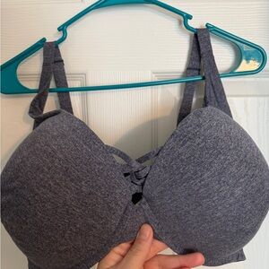 Torrid 44DD push up plunge bra. Greyish blue